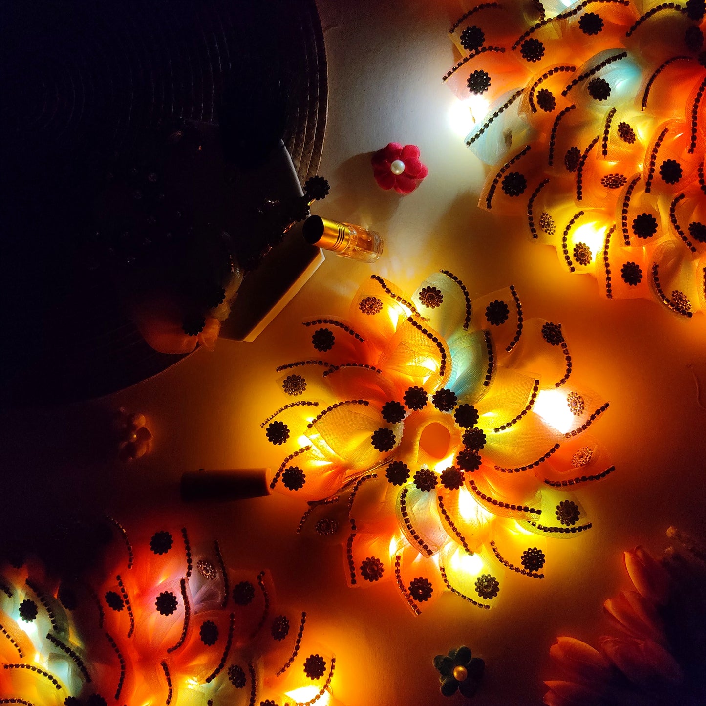 Diwali Special LED Light Up Krishna Dress – Two-In-One Fancy Multicolor Laddu Gopal Poshak with Mukut, Patakha Set, Bansuri and A Surprise Gift