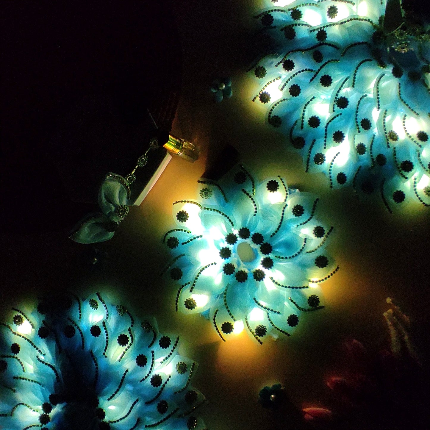 LED Light Up Radha Rani Dress – Two-In-One Sky Blue Dress with Matching Dupatta, Bansuri & A Surprise Gift.