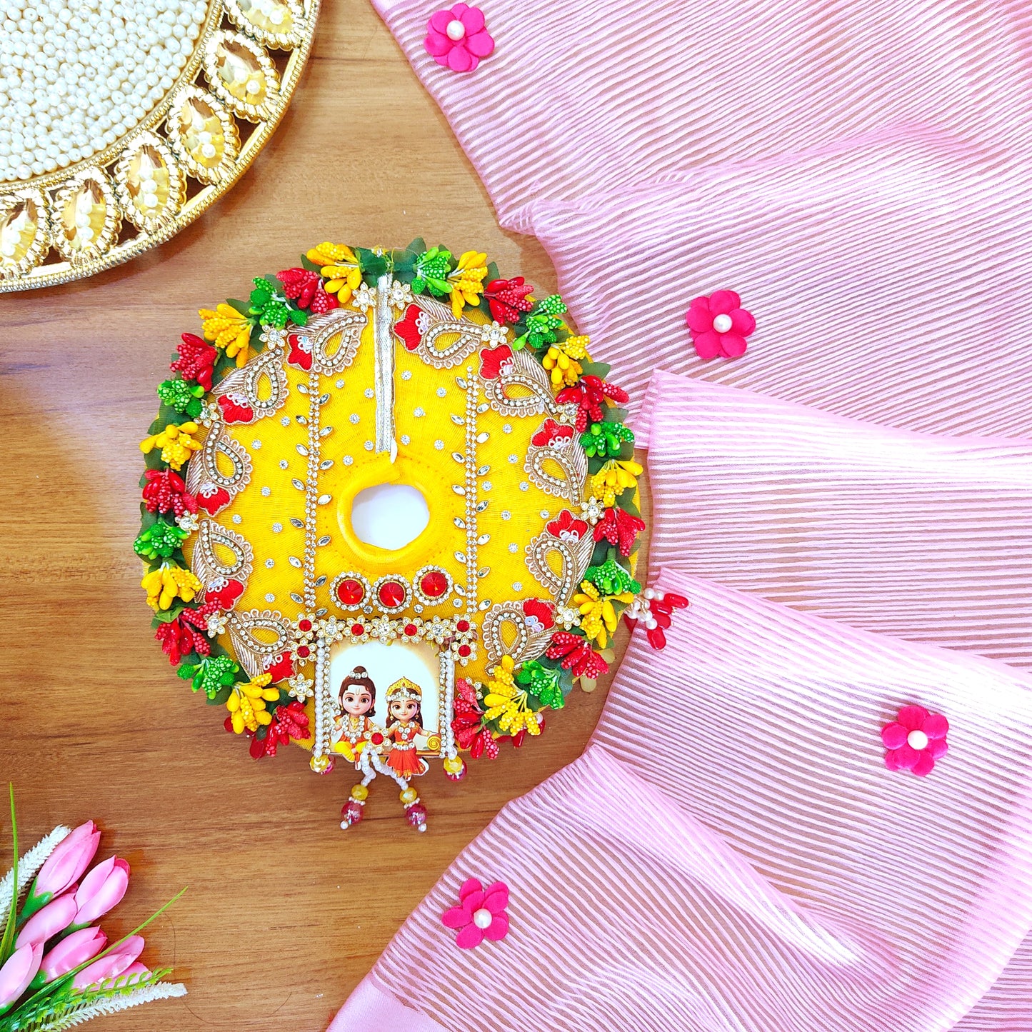 Ram-Sita Ji Jhula Dress – Diwali Special Gopal ji Dress with Matching Mukut, Pataka Set, Bansuri & A Surprise Gift