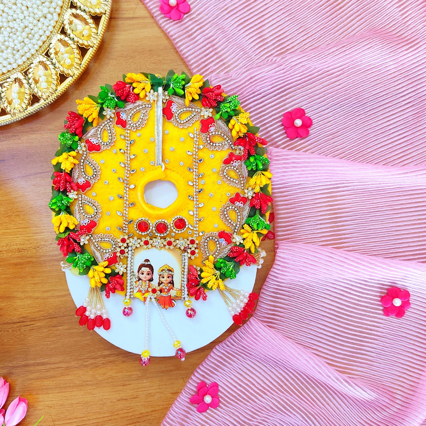 Ram-Sita Ji Jhula Dress – Diwali Special Gopal ji Dress with Matching Mukut, Pataka Set, Bansuri & A Surprise Gift