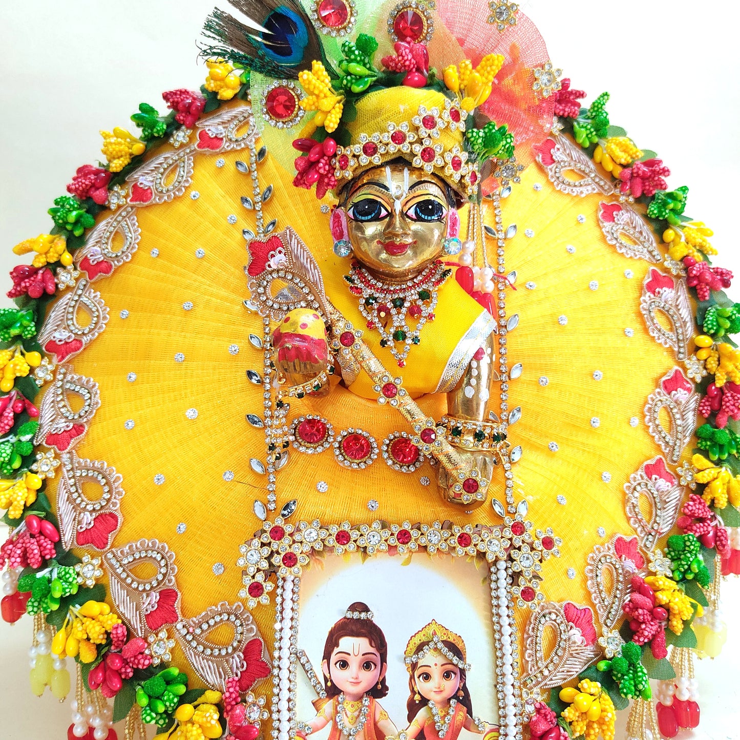 Ram-Sita Ji Jhula Dress – Diwali Special Gopal ji Dress with Matching Mukut, Pataka Set, Bansuri & A Surprise Gift