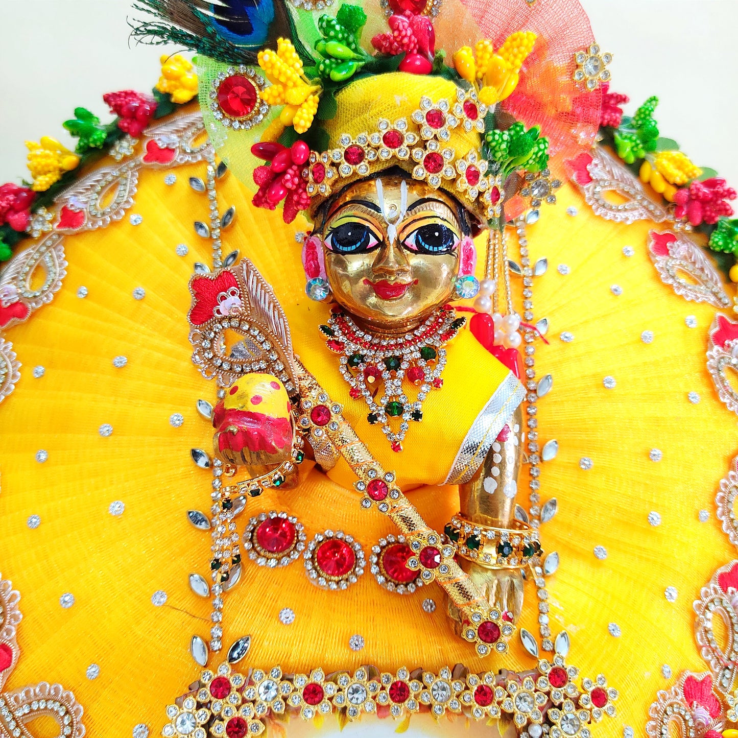 Ram-Sita Ji Jhula Dress – Diwali Special Gopal ji Dress with Matching Mukut, Pataka Set, Bansuri & A Surprise Gift