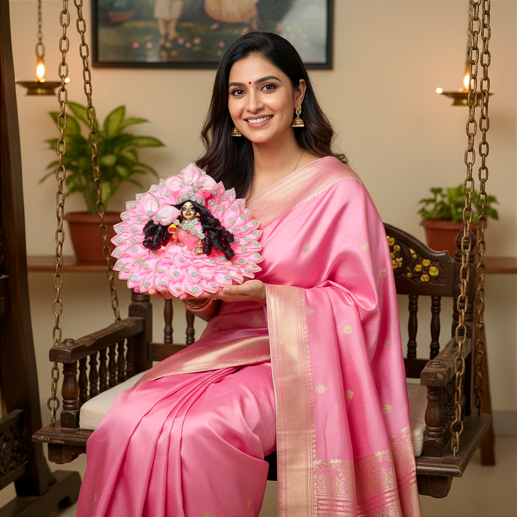 Diwali Special LED Light Up Kanha ji Dress – Two-In-One Fancy Yellow Laddu Gopal Dress with Mukut, Patakha Set and A Surprise Gift