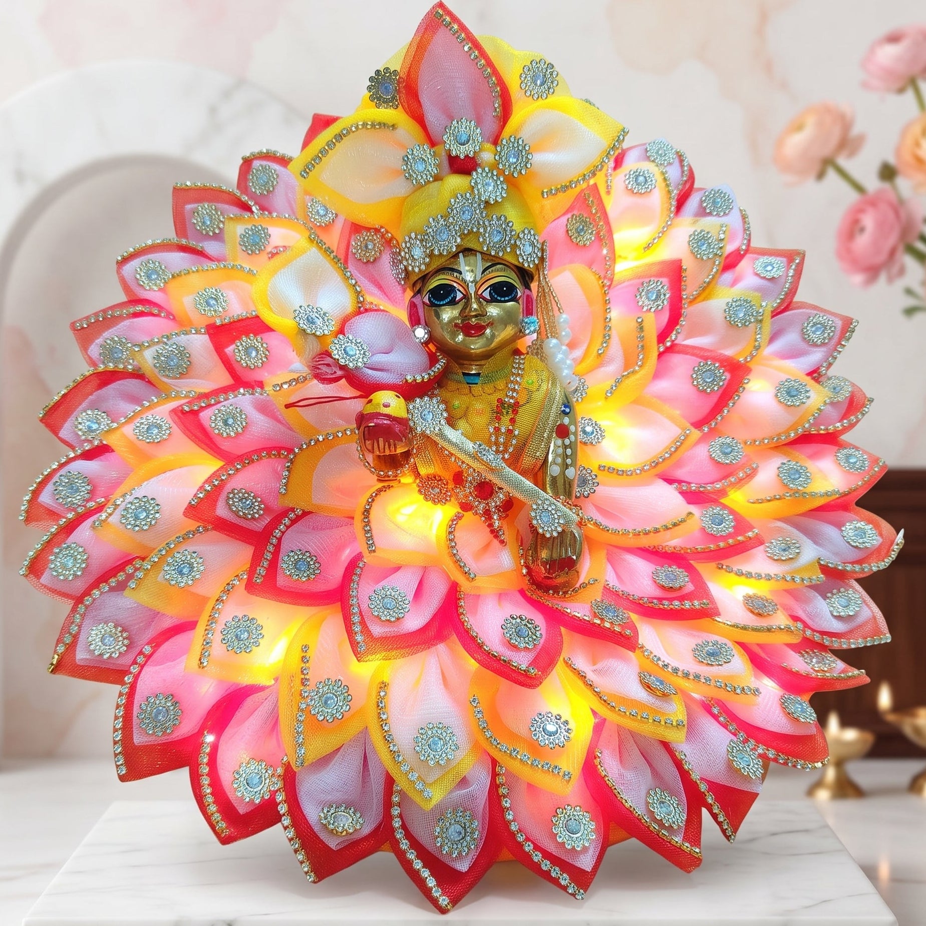 design of laddu gopal dress Light 8 Colors- All Sizes (0, 1, 2, 3, 4, 5, 6, 7) 0 No. / Red-Yellow Size Chart Choose your Size::1 Janmashtami luxury japandi vanity Cotton Tank Dresses |