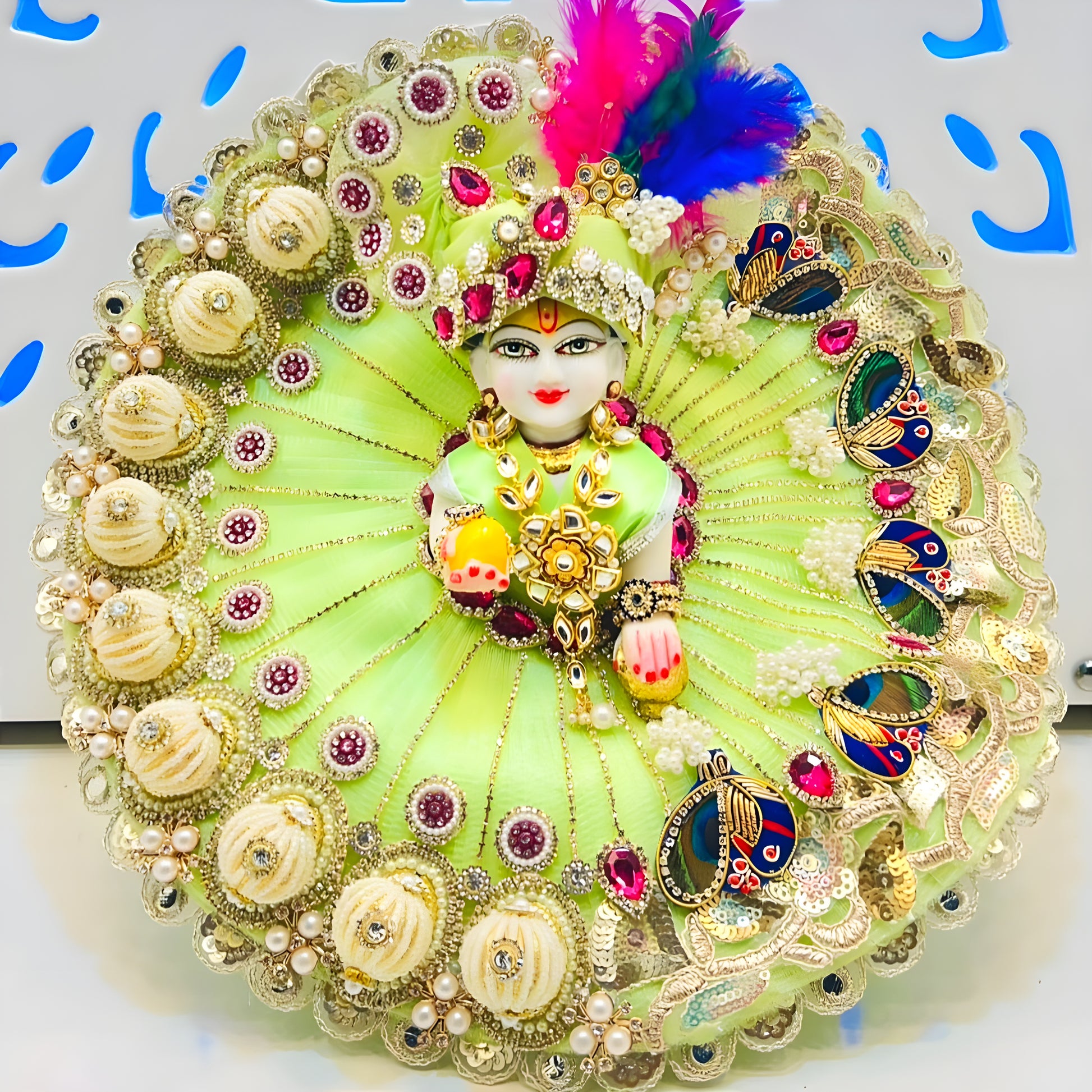 Designer Pearl Work Laddu Gopal Poshak