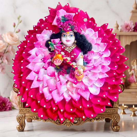 Divine Rose Petal Poshak for Bal Gopal with Pagdi, Bansuri and a Surprise Gift