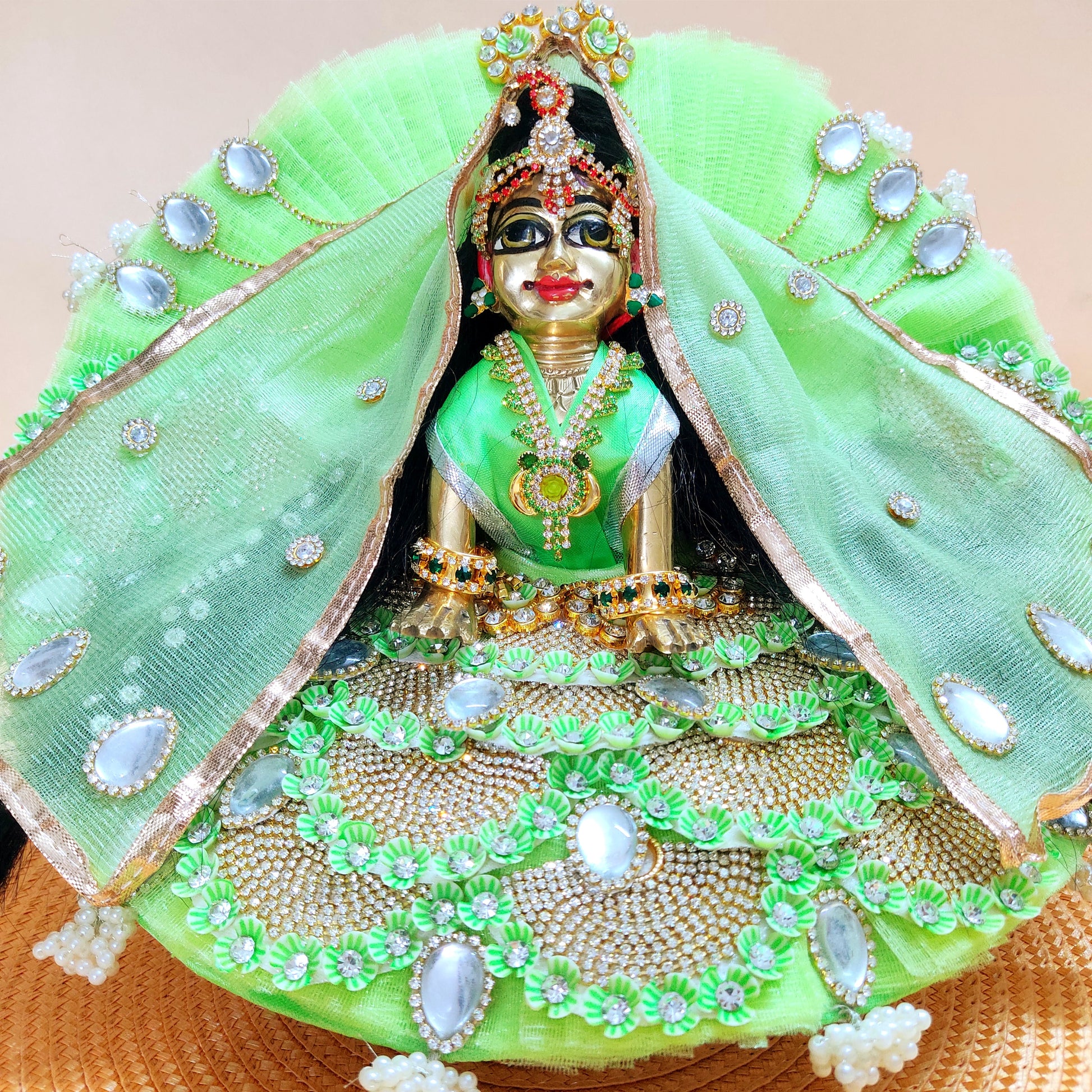 Radha Krishna poshak heavy diamond finish set