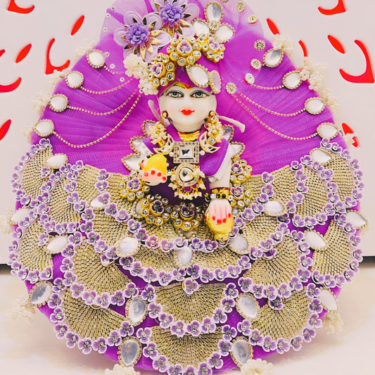 Sparkling Diamond Finish Kanha ji Dress in Light Purple – Janmashtami Special Unique Design Poshak With Matching Mukut, Bansuri & A Surprise Gift.