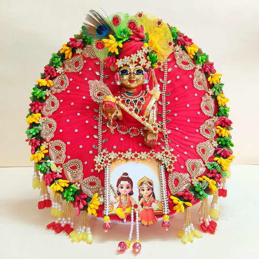 Ram-Sita Ji Jhula Dress – Diwali Special Laddu Gopal Dress with Matching Mukut, Pataka Set, Bansuri & A Surprise Gift.