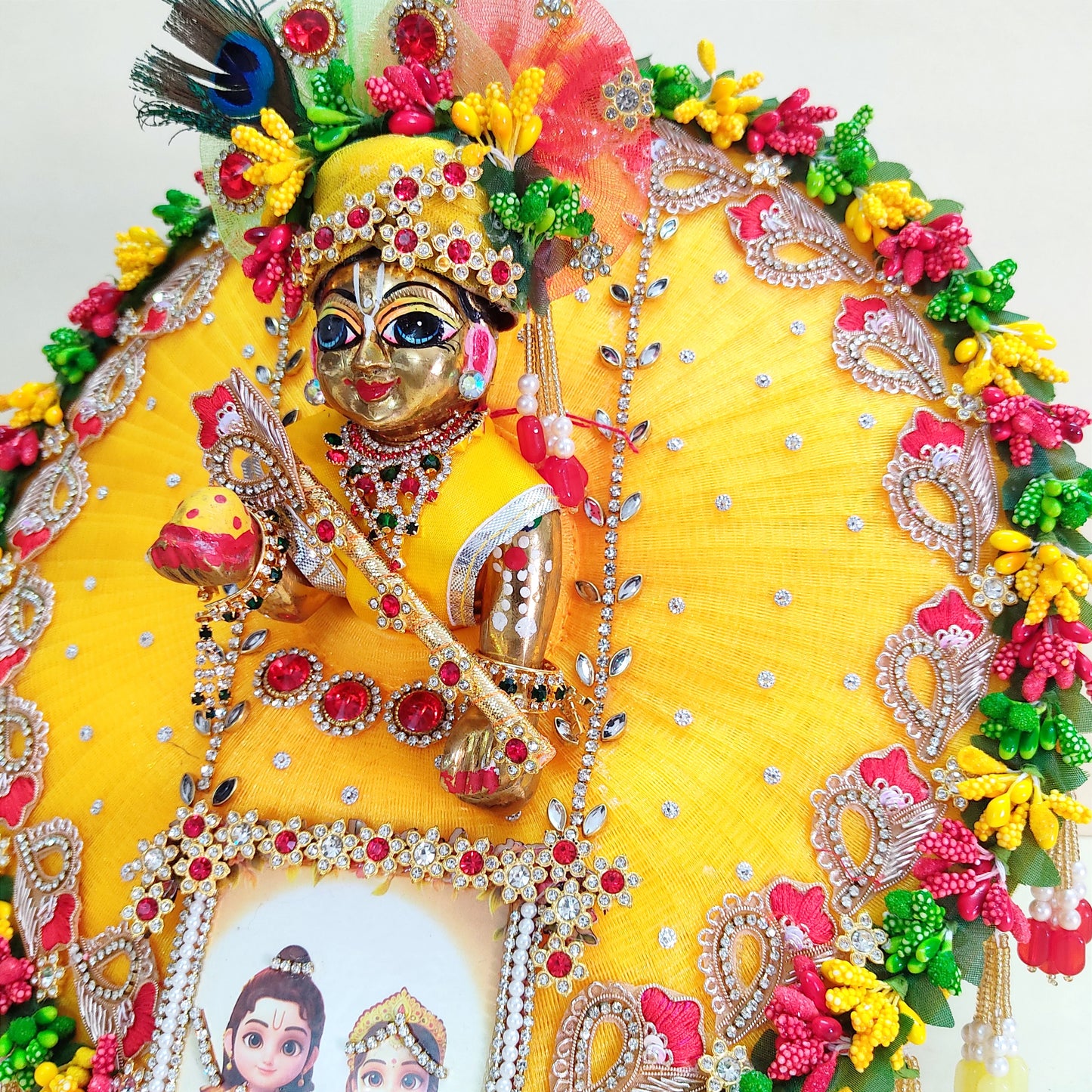 Ram-Sita Ji Jhula Dress – Diwali Special Gopal ji Dress with Matching Mukut, Pataka Set, Bansuri & A Surprise Gift