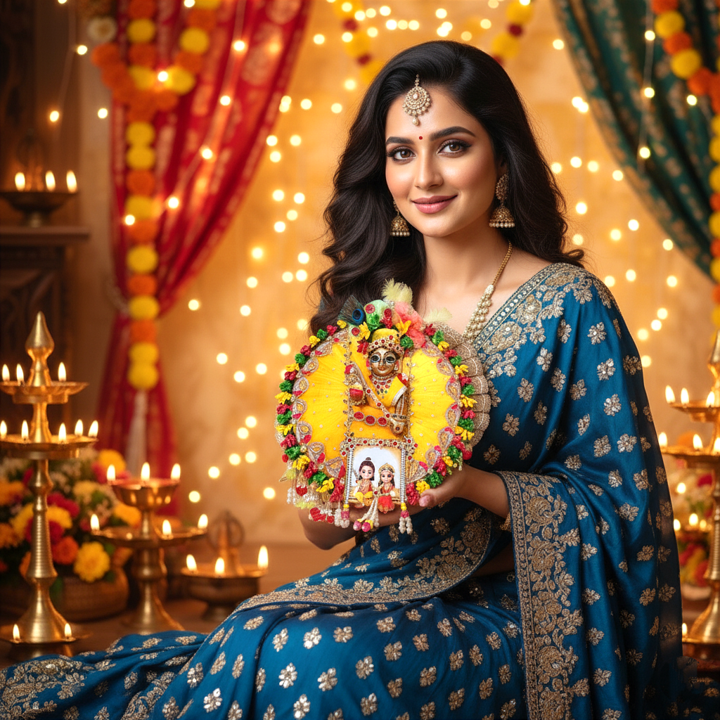Ram-Sita Ji Jhula Dress – Diwali Special Gopal ji Dress with Matching Mukut, Pataka Set, Bansuri & A Surprise Gift