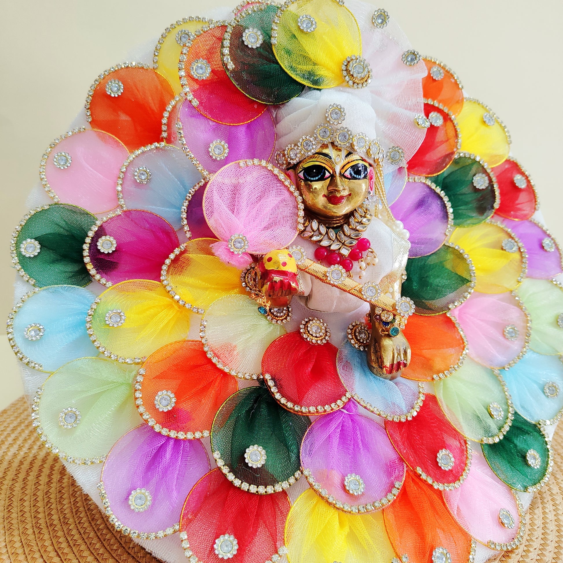 Designer multi color petals dress for Bal Gopal