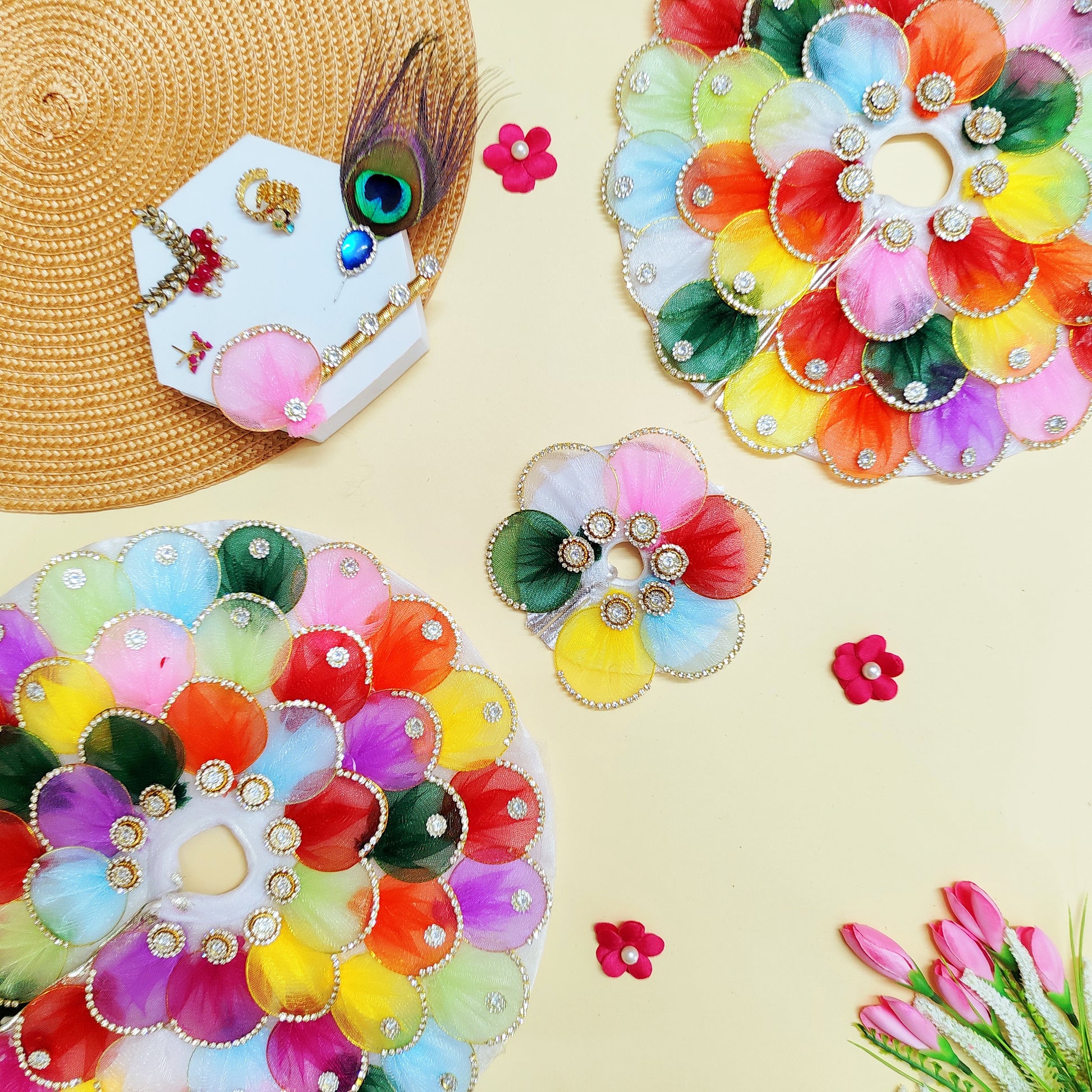 Multi color petals dress for Laddu Gopal size 0 to 9