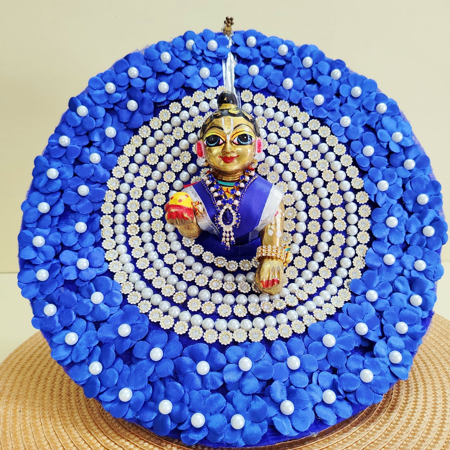 Ladoo Gopal Flower Dress with Mukut, Bansuri and a Surprise Gift
