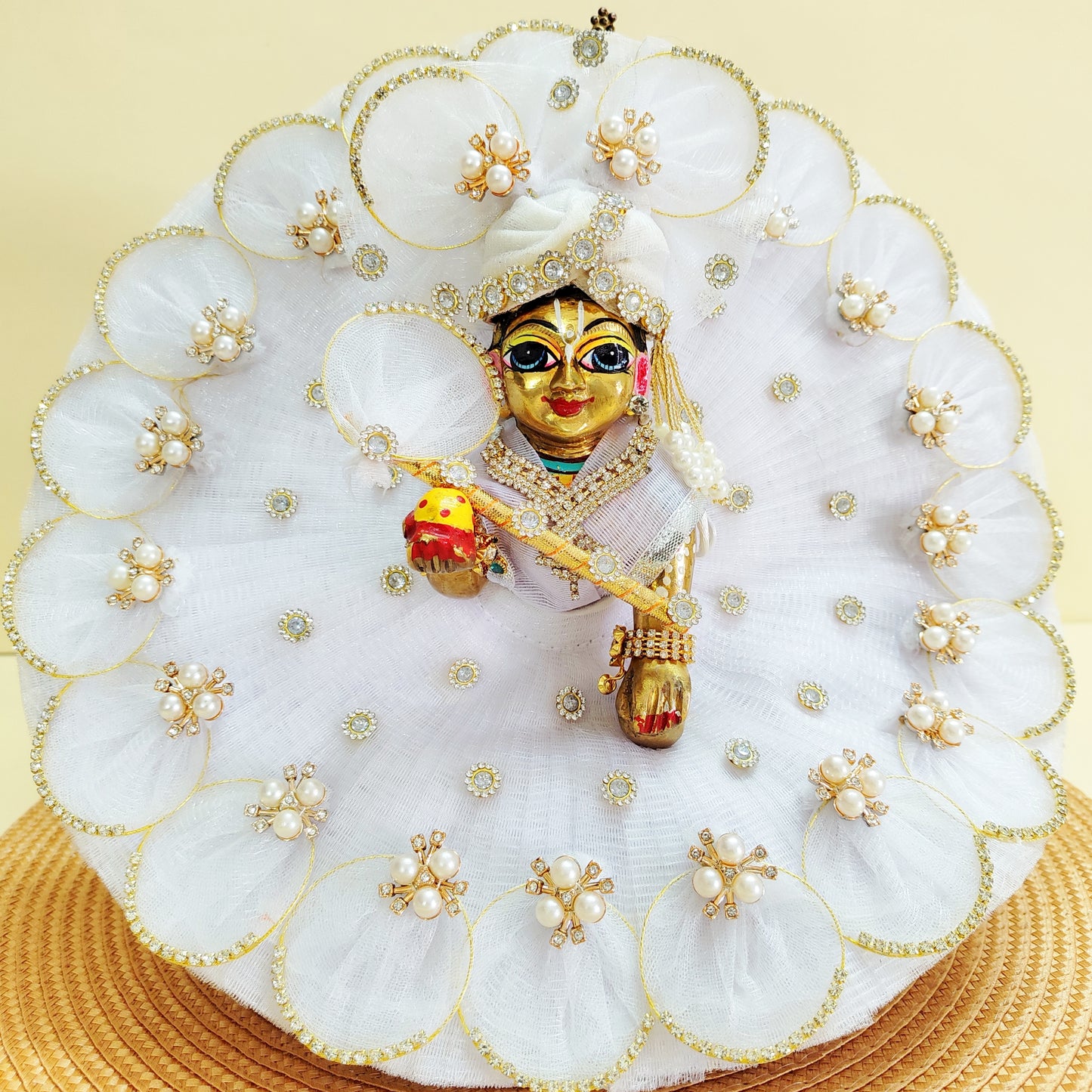 Laddu Gopal White Color Dress 