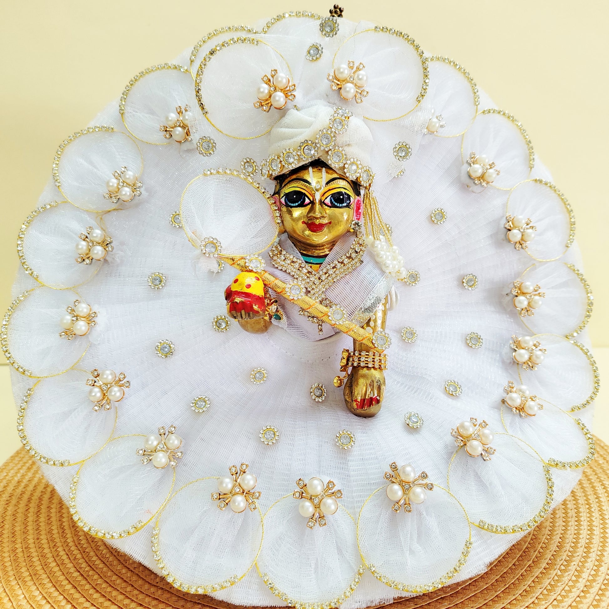 Laddu Gopal White Color Dress 