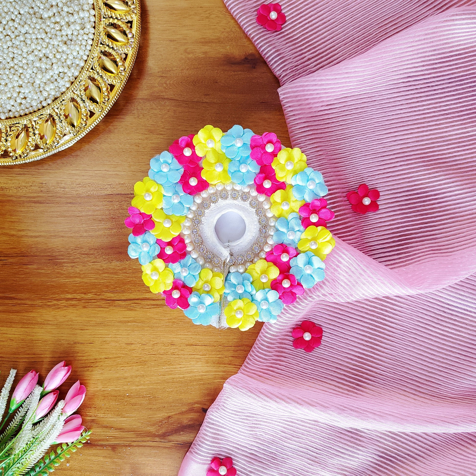 Designer floral poshak for Kanha Ji online