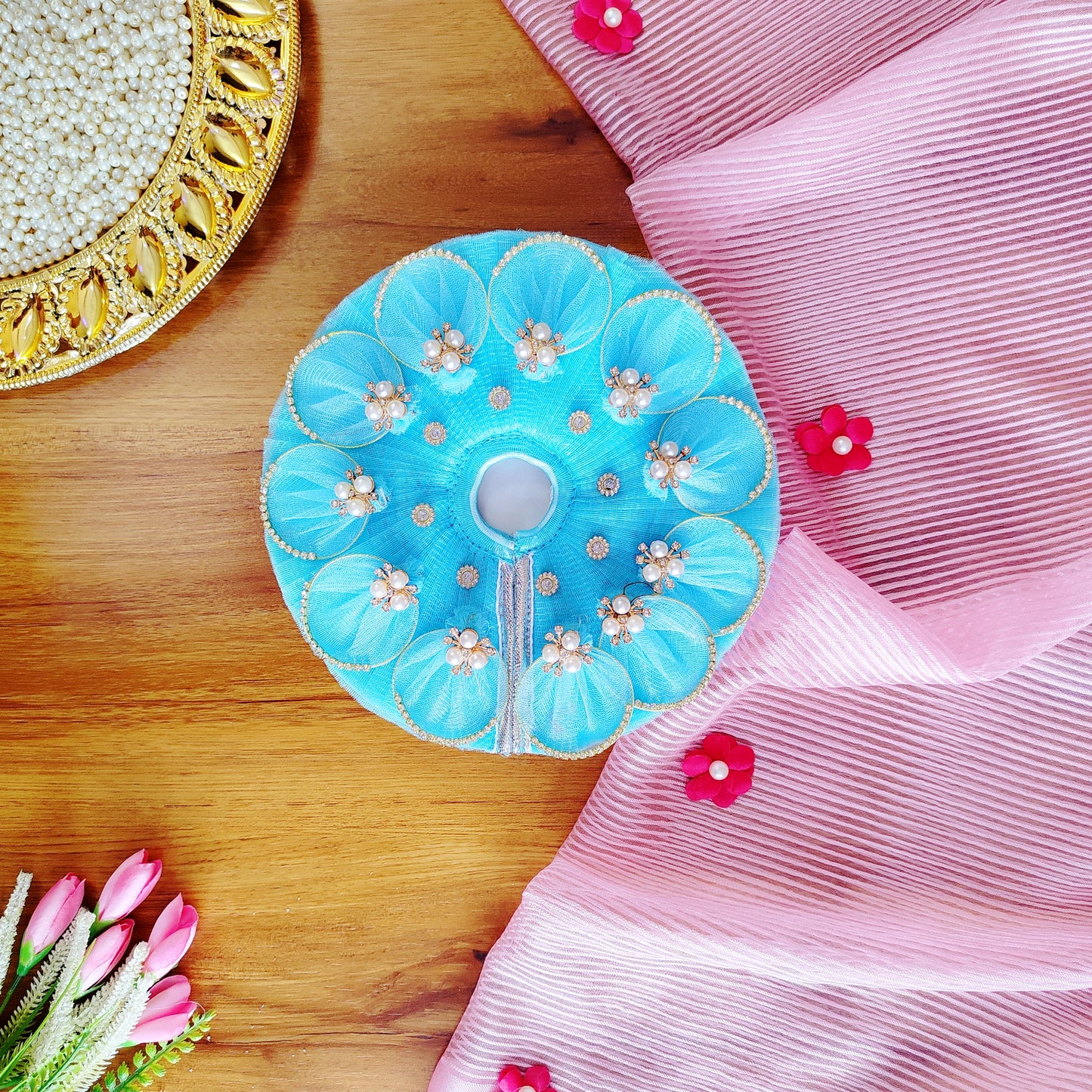 soft sky blue dress for Kanha ji