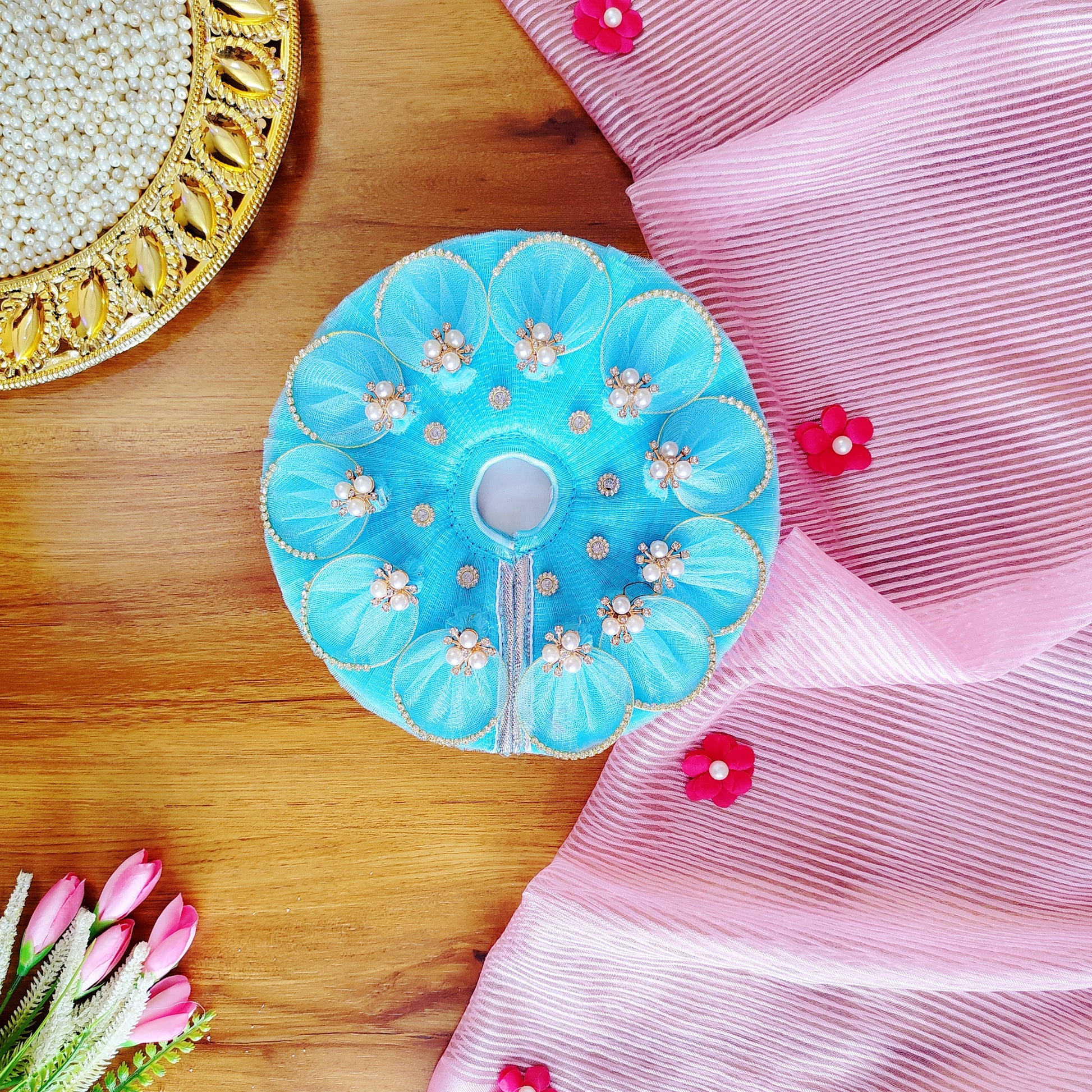 soft sky blue dress for Kanha ji
