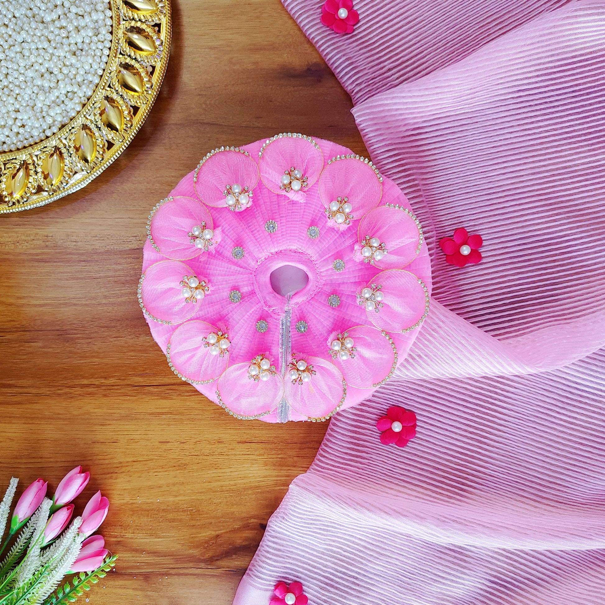 Baby Pink Laddu Gopal Fancy Dress