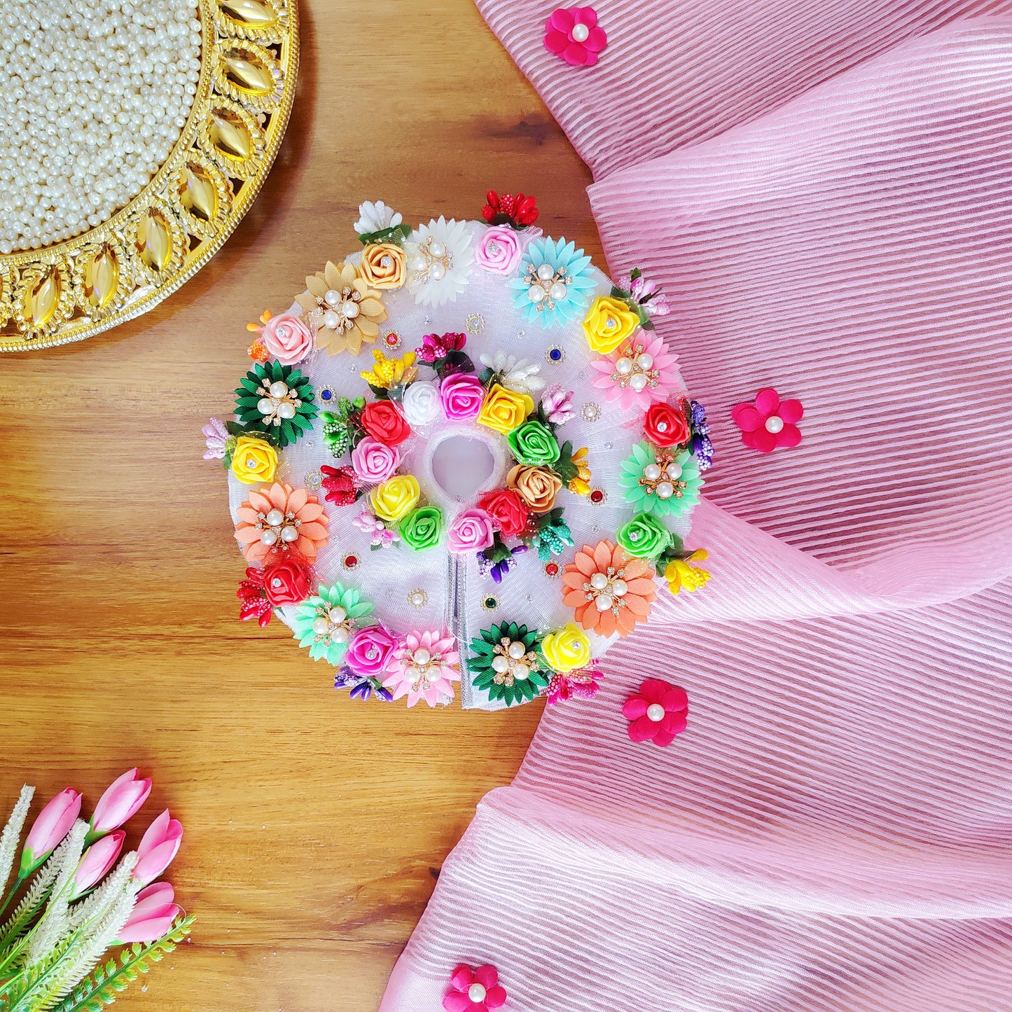 Vibrant rangeen phool dress for Bal Gopal