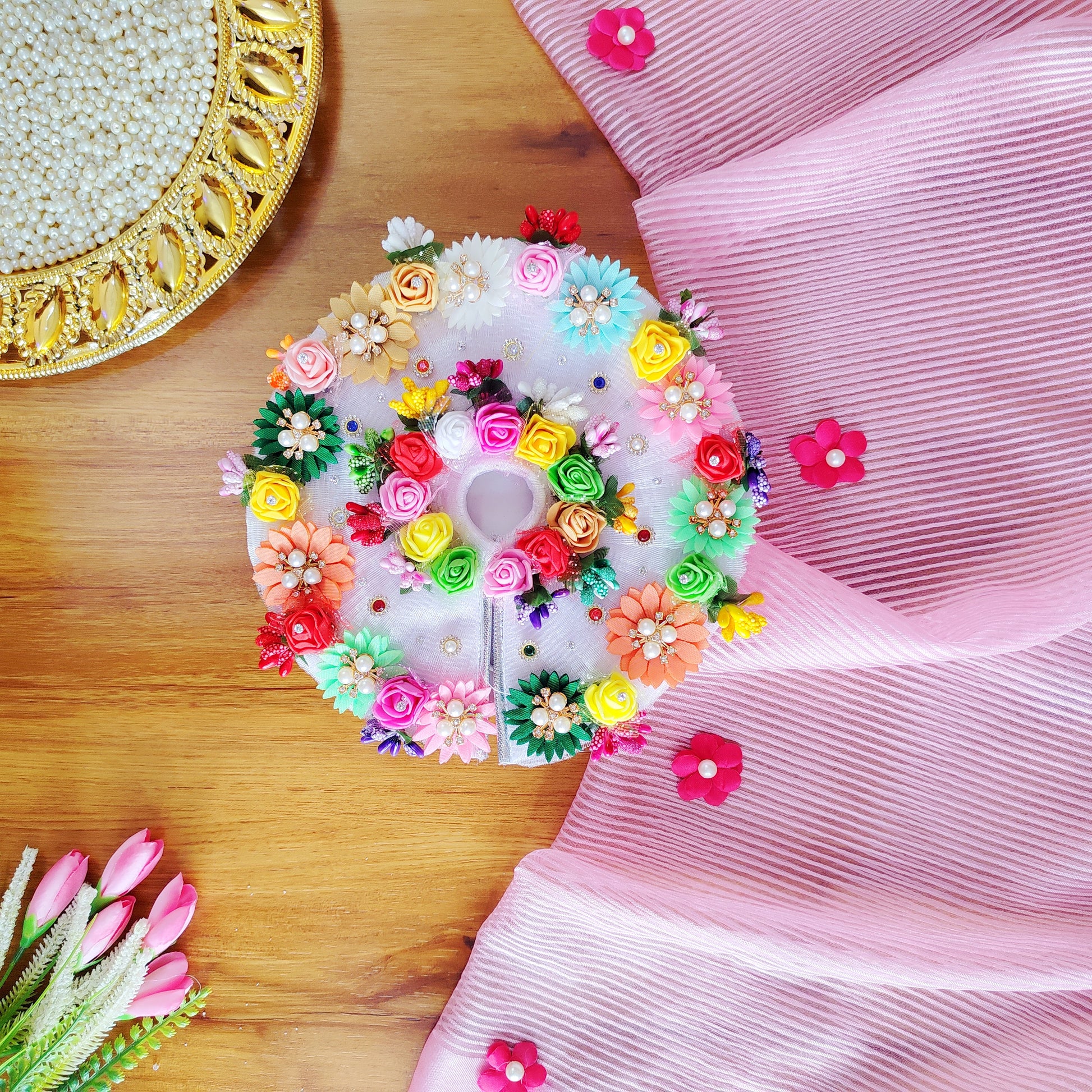 Vibrant rangeen phool dress for Bal Gopal