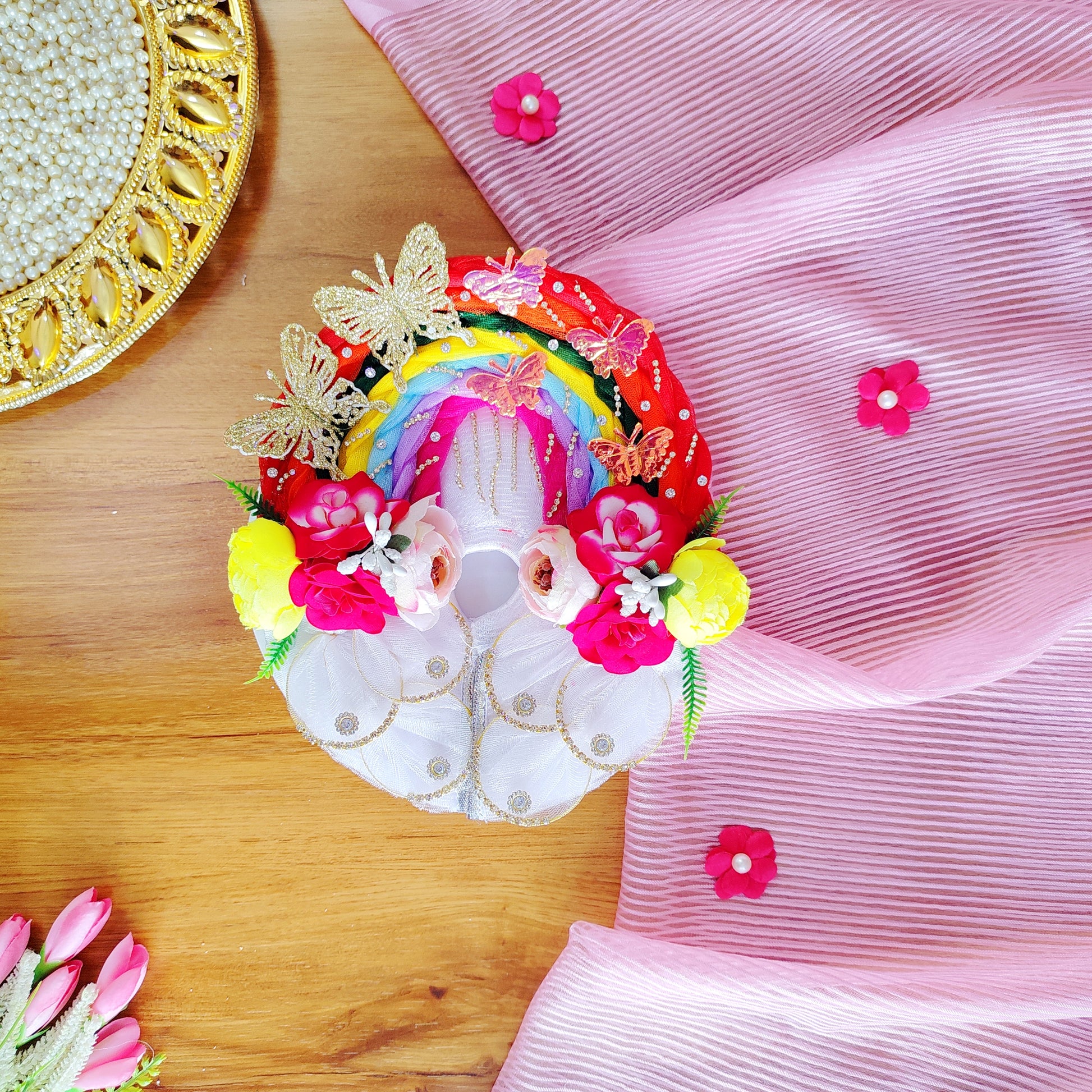Rainbow butterfly Laddu Gopal poshak