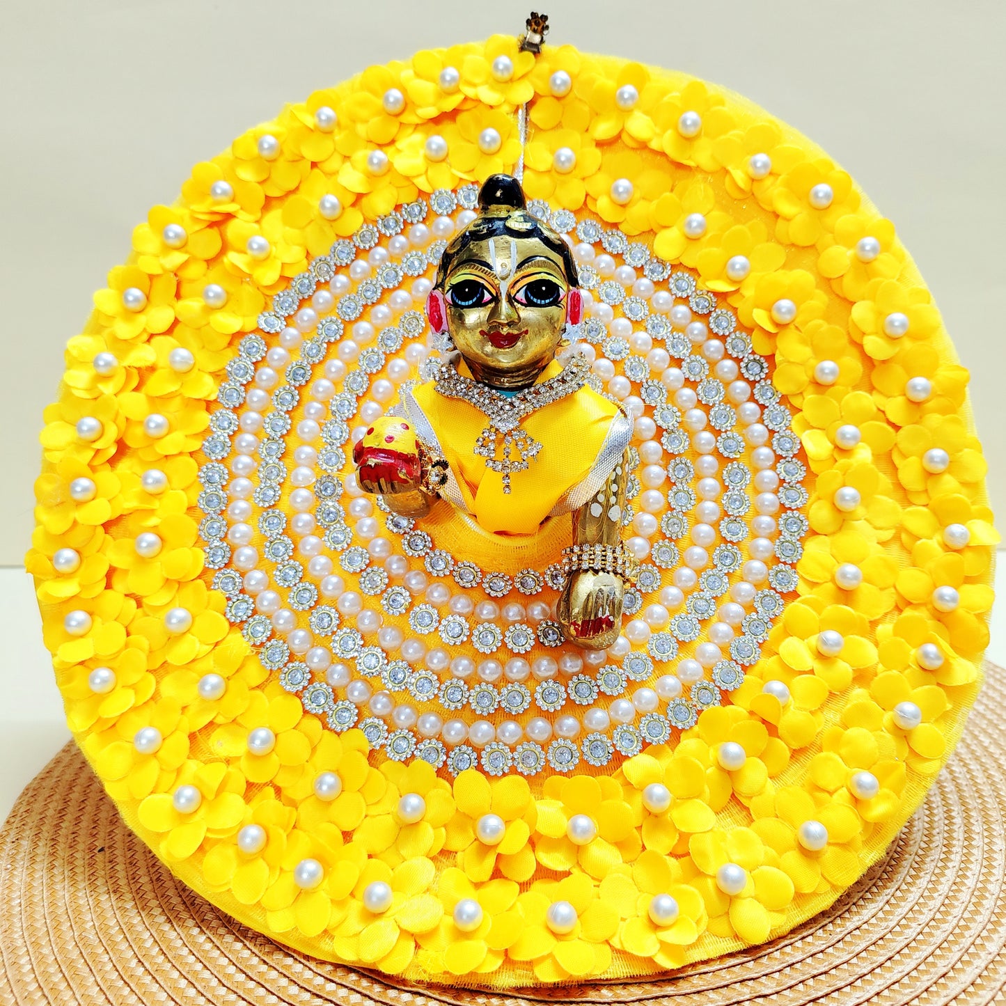 Ladoo Gopal Flower Dress with Mukut, Bansuri and a Surprise Gift