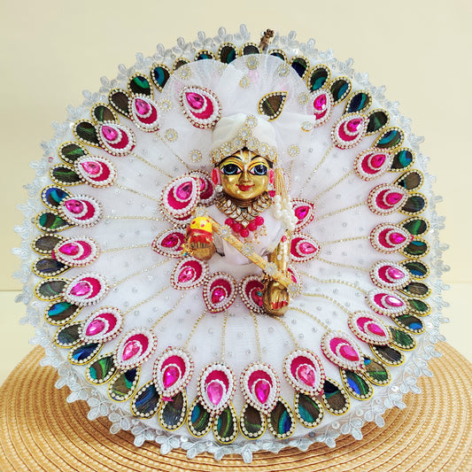 Zardosi Mor Pankh Laddu Gopal dress with matching pagdi