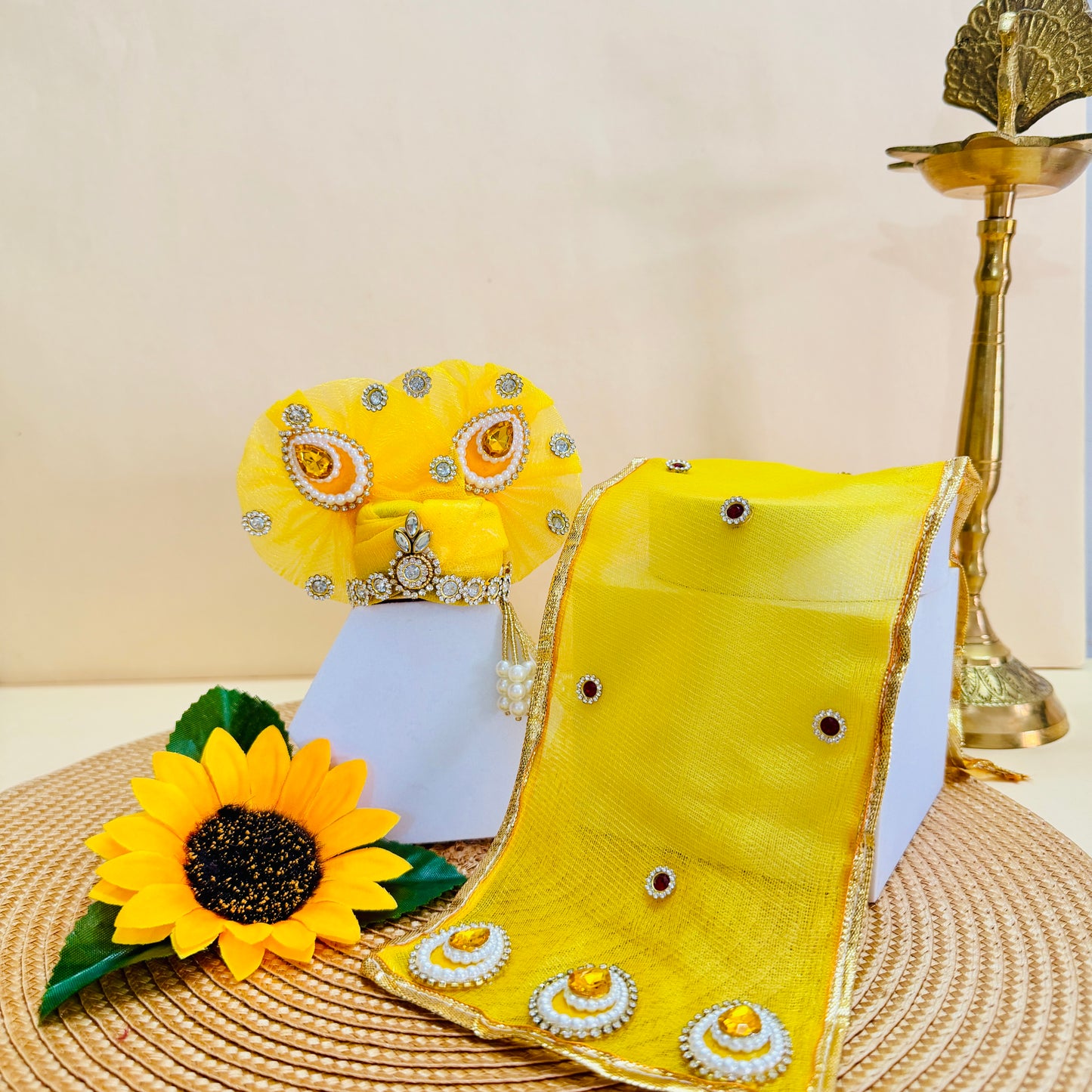 Laddu Gopal Cone Dress with Mukut & Surprise Gift