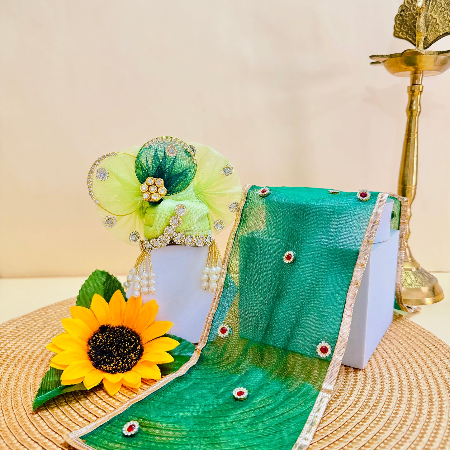 Two-in-One LED Light Kanhaji Dress with Mukut, Bansuri & Surprise Gift