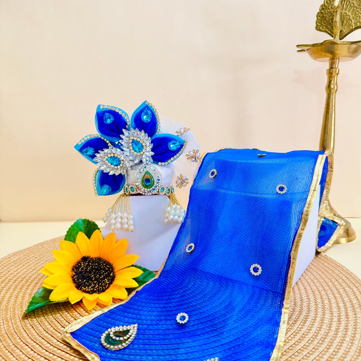 Royal Laddu Gopal Peacock Heavy Dress with Mukut & Surprise Gift