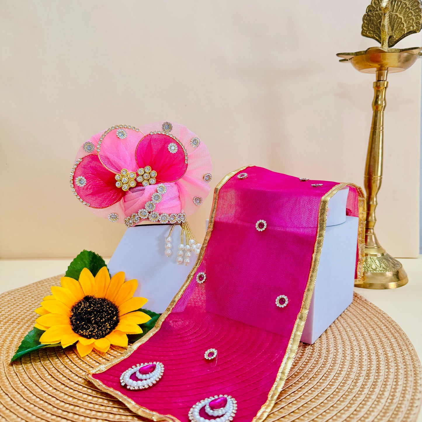 Two-in-One LED Light Krishna Dress with Mukut, Bansuri & Surprise Gift