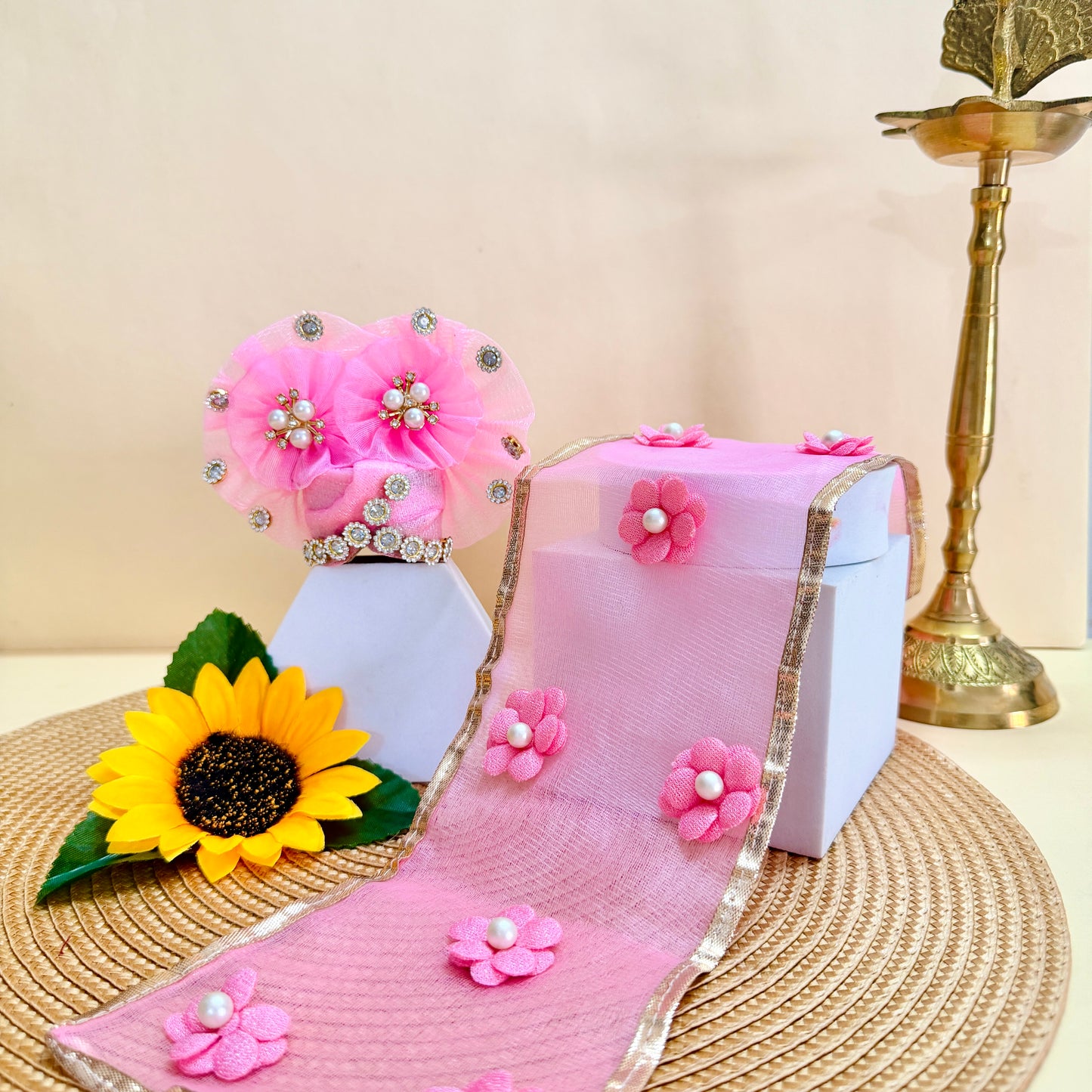 Krishna Flower Dress with Mukut, Bansuri and a Surprise Gift