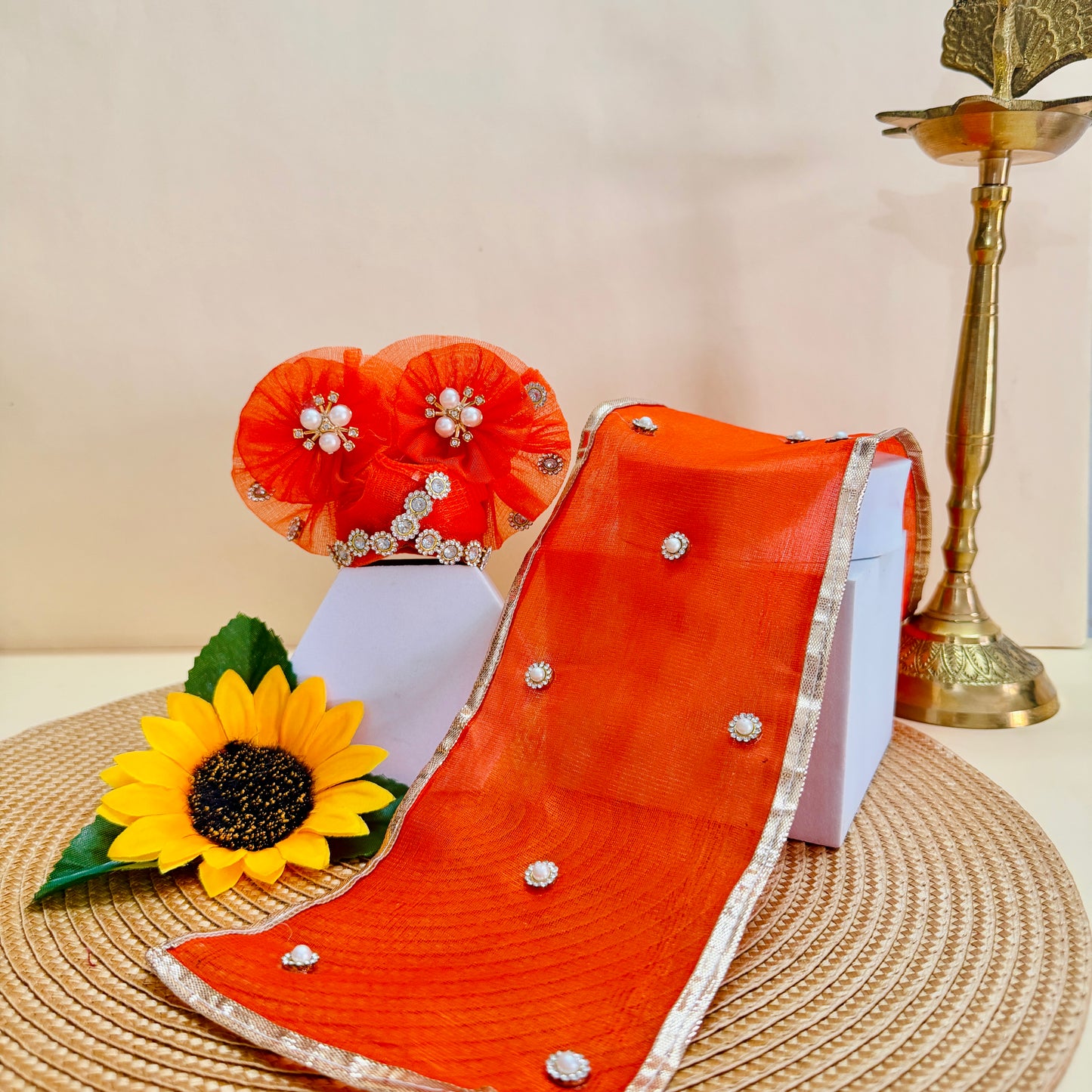 Bal Gopal Flower Dress with Mukut, Bansuri and a Surprise Gift