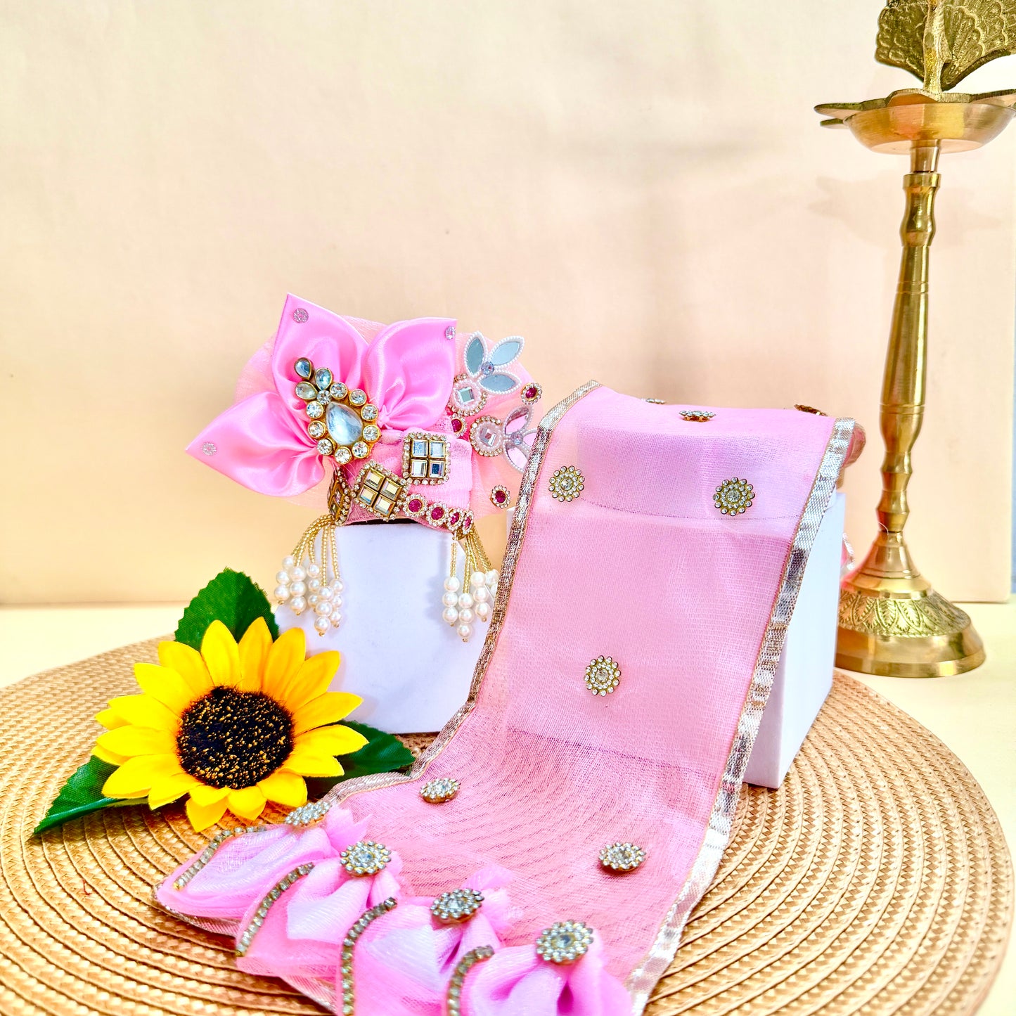 Two in One Ring Kanha ji Dress with Mukut, Bansuri & Surprise Gift