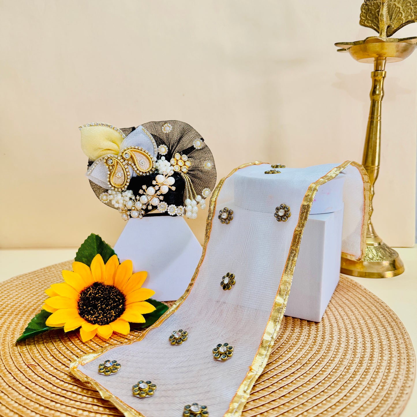 Designer Black Bal Gopal Poshak with Mukut, Bansuri & Surprise Gift