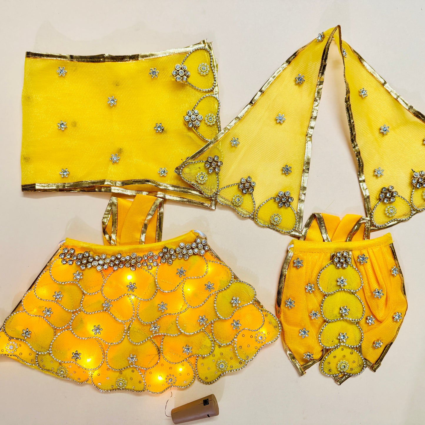 LED Light Radha Krishna Heart Petal Poshak