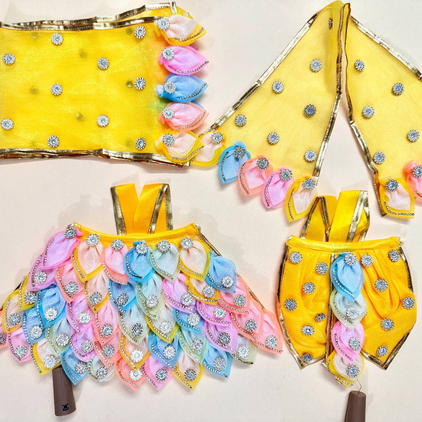 Two-in-one LED Light Radha Rani Lehenga & Krishna Dhoti Dress Set