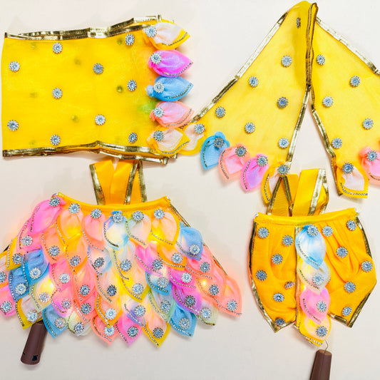 Two-in-one LED Light Radha Rani Lehenga & Krishna Dhoti Dress Set