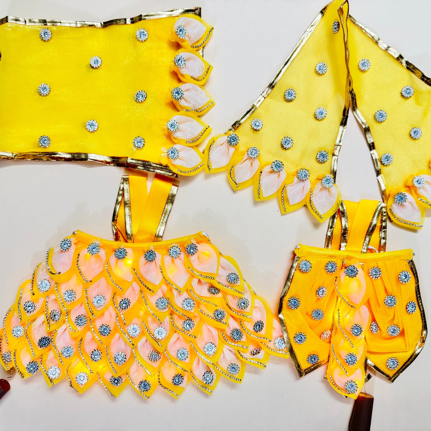 Two-in-one LED Light Radha Rani Lehenga & Krishna Dhoti Dress Set