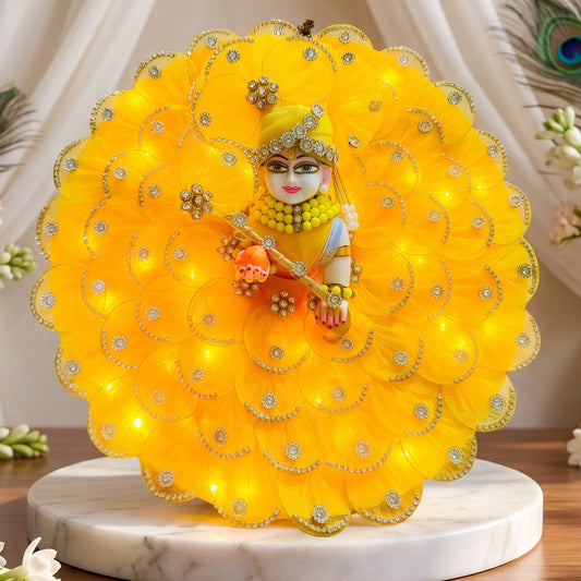 Two-in-One LED Light Thakurji Dress with Mukut, Bansuri & Surprise Gift