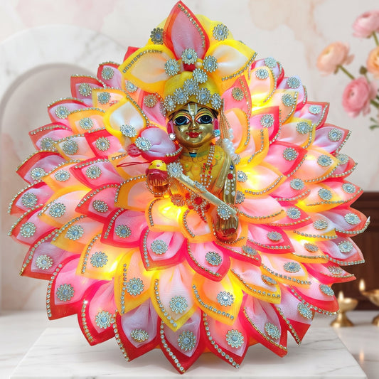 LED Light Two-in-One Fancy Kanhaji Dress with Mukut, Bansuri and a Surprise Gift