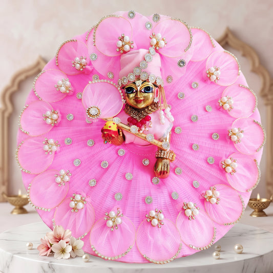 Laddu Gopal Petal & Pearl Dress with Pagdi, Bansuri and a Surprise Gift