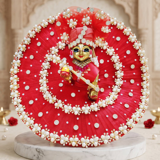 Laddu Gopal Pearl Dress with Mukut, Bansuri and a Surprise Gift