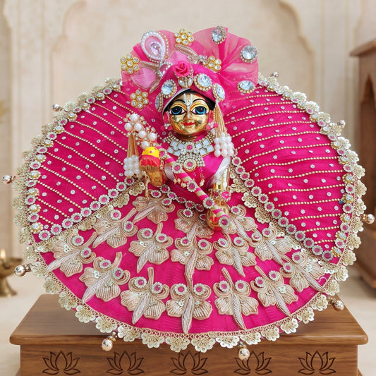 Royal Rani Pink Krishna Poshak with Pagdi, Bansuri and a Surprise Gift