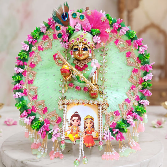 Ram-Sita Ji on Jhula Bal Gopal Designer Dress with Pagdi, Bansuri and a Surprise Gift