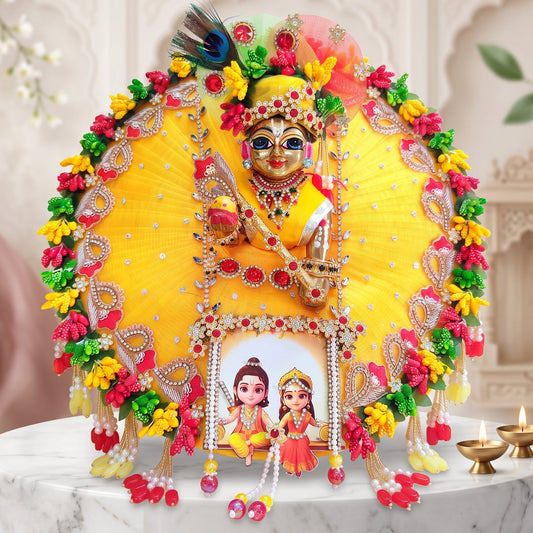 Ram-Sita Ji on Jhula Thakur ji Poshak with Pagdi, Bansuri and a Surprise Gift