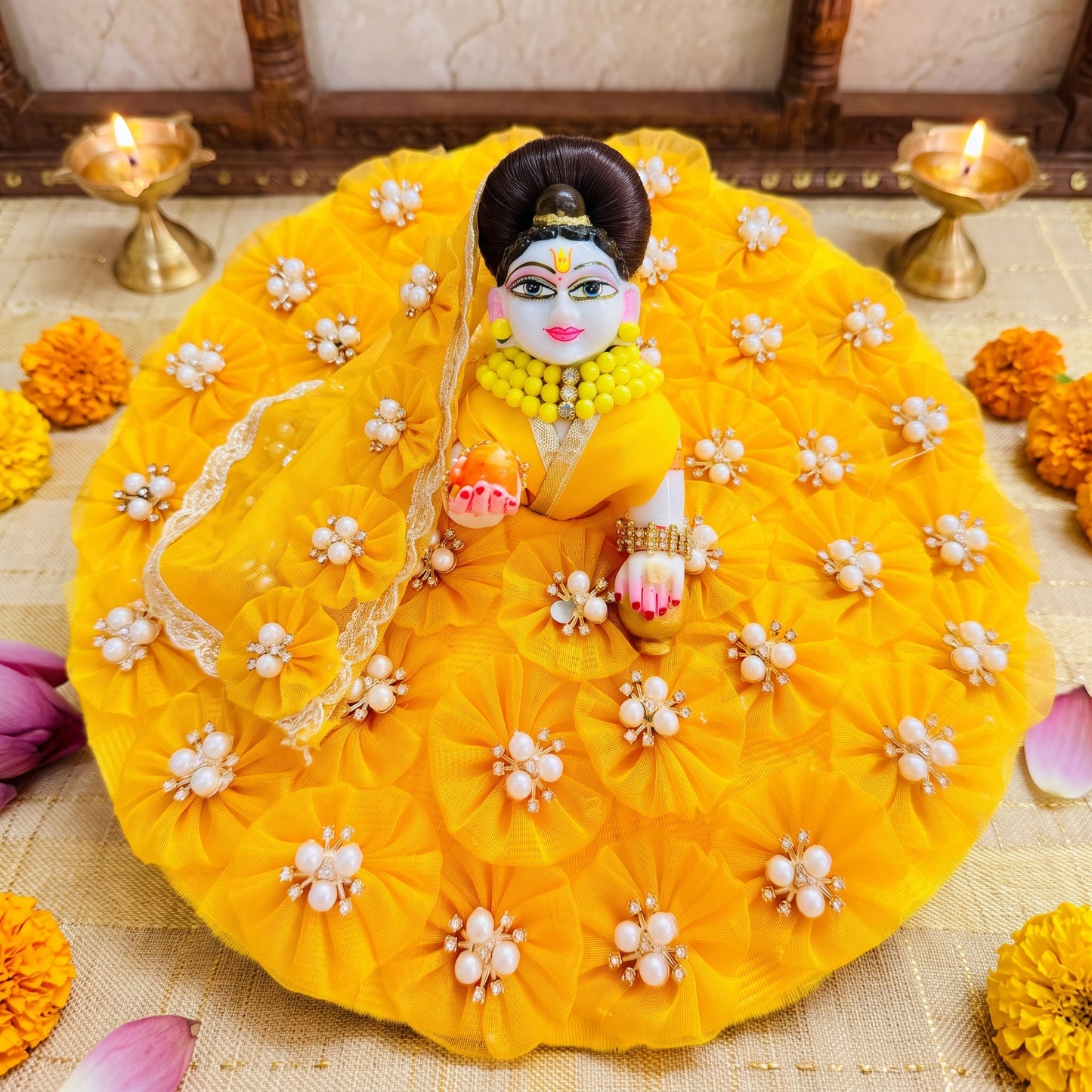 Radha Rani Flower Dress with Dupatta, Bansuri and a Surprise Gift