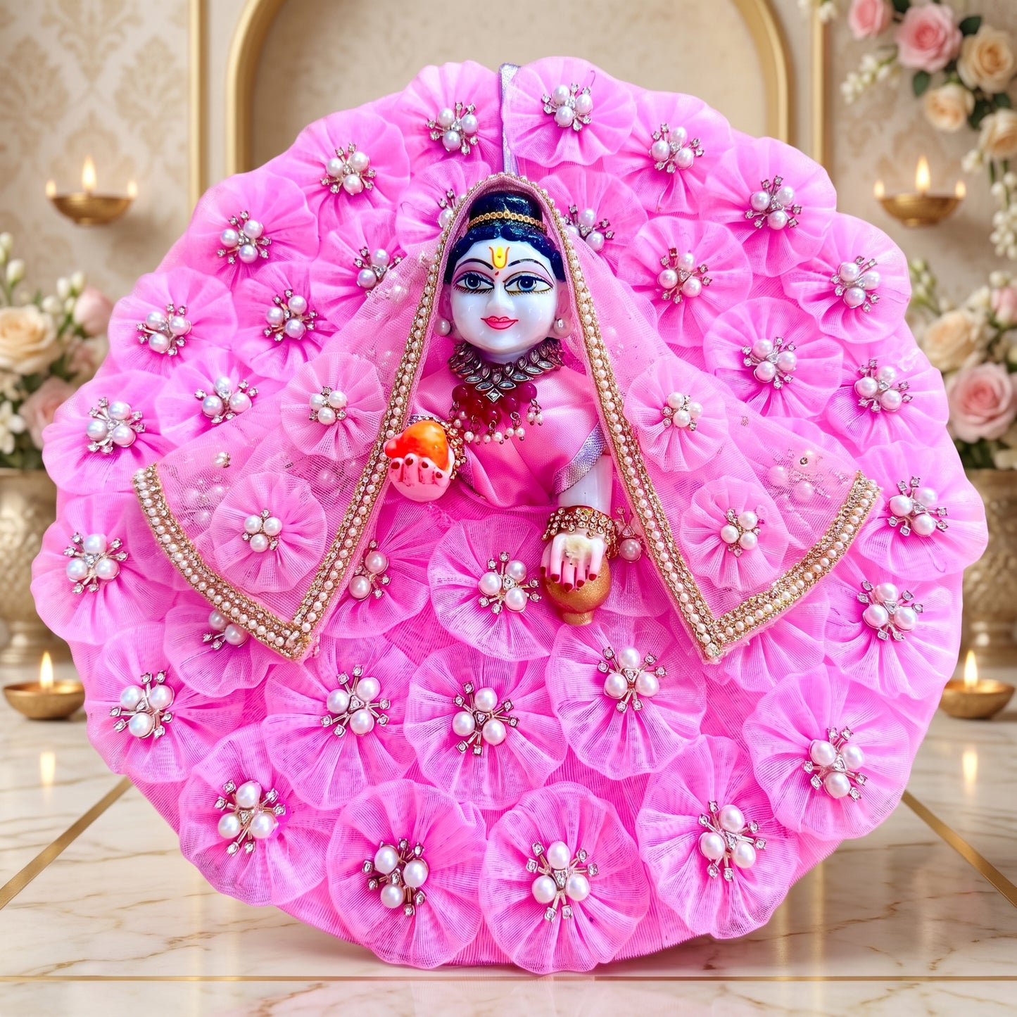 Radha Rani Flower Dress with Dupatta, Bansuri and a Surprise Gift